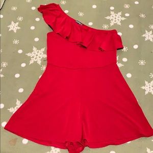 Short red romper